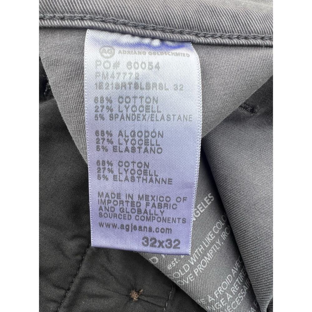 AG Adriano Goldschmied KULLEN Slim Trouser Grey Chino Pants 32X32 NWOT - Picture 6 of 11